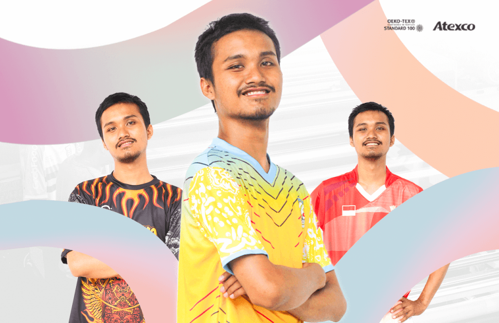 Jersey olahraga berbahan Dryfit Milano yang ringan dan elastis